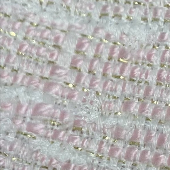 Walter Baker Boucle Blazer pink white metallic gold thread single-breast size L - Picture 16 of 16